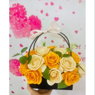 Giỏ Hoa hanmade loại to- hoa để bàn nhiều mẫu và quà