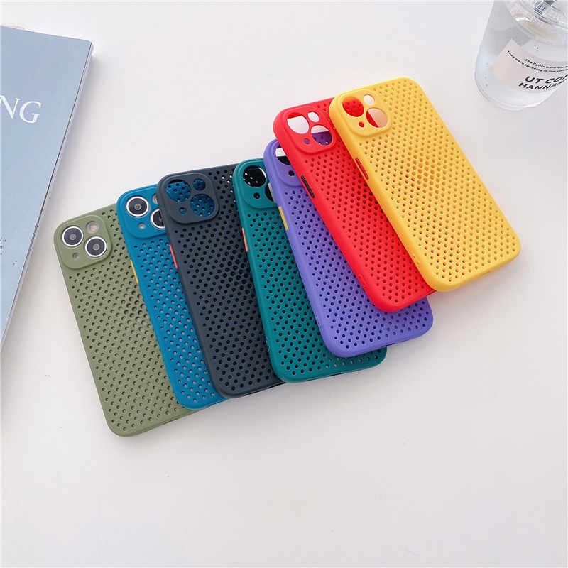 Ốp Điện Thoại Silicon Mềm Tản Nhiệt Chống Rơi Cho iPhone 11 12 13 Pro Max X XR XS Max 7 8 Plus