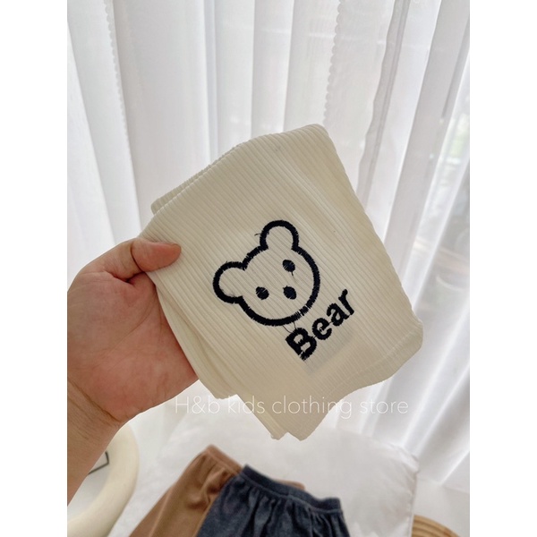 [QUẦN CHO BÉ] Quần tăm gân gấu bear cho bé gái (8-16kg)