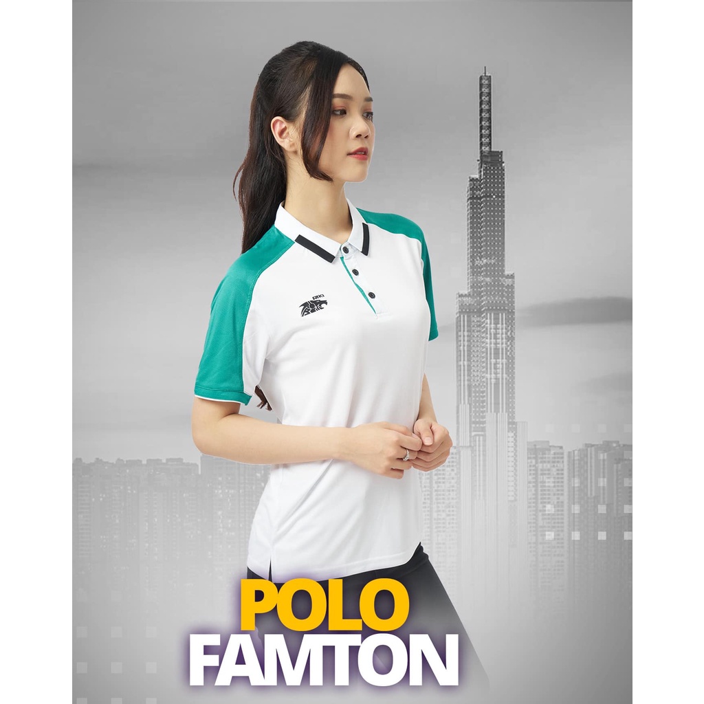 Áo thể thao RIKI POLO FAMTON màu trắng CÓ IN tên số