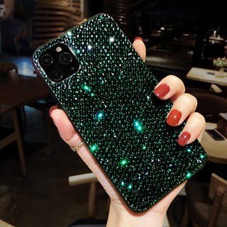 Nửa Đêm Kim Cương Xanh Sang Trọng Kim Cương Giả Dành Cho iPhone 14 12 Pro Max Bao Bling Lấp Lánh Người Phụ Nữ Dành Cho iPhone 13 Pro Max Vỏ