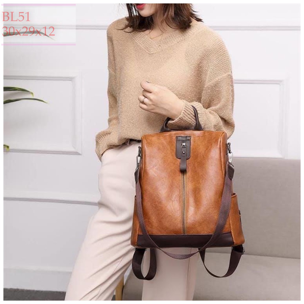 Balo Da Nữ Chống Trôm Tặng Kèm Dây Đeo Vai Hàng Quảng Châu Cao Cấp mã BL51