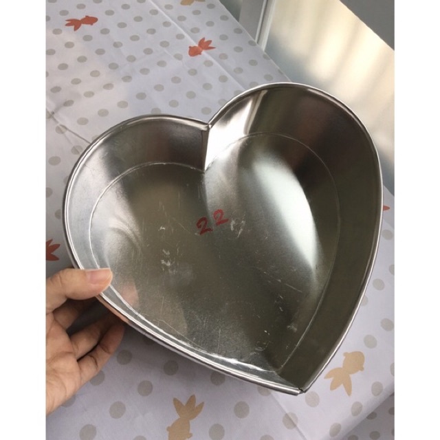 Khuôn Làm Bánh bằng nhôm hình trái tim nhiều kích thước(đế liền)