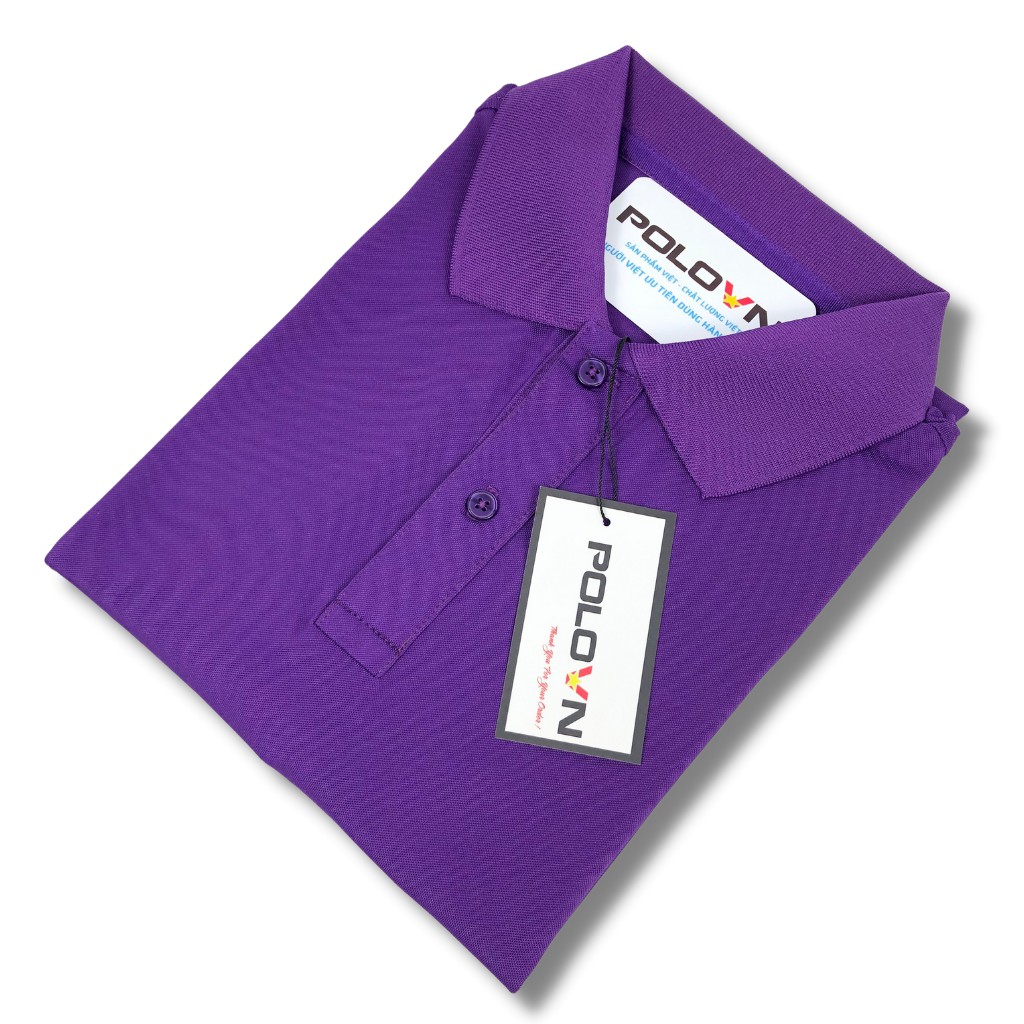 Áo thun Polo nam cổ bẻ Basic màu Tím Violet , vải cá sấu - không xù lông, không ra màu, thấm hút mồ hôi,form regular fit