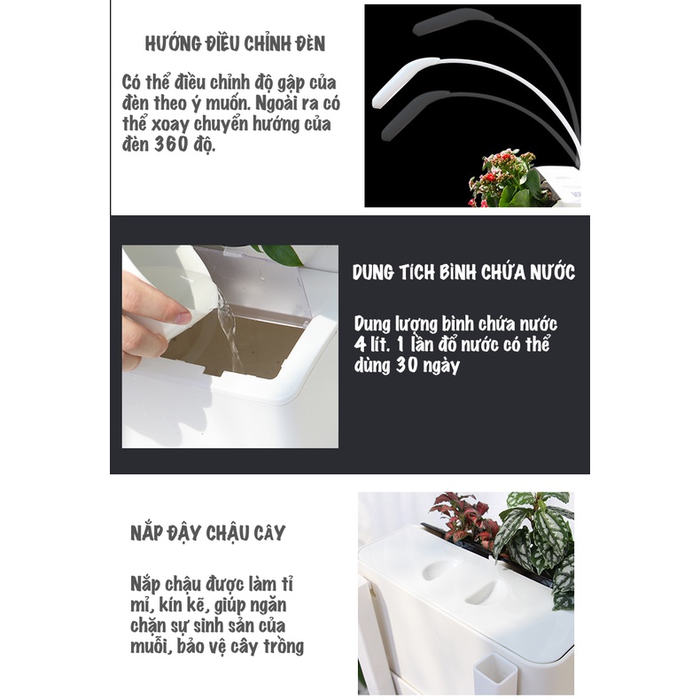 Máy trồng cây tự tưới Oliz Z1 - Chậu cây để bàn. Trang trí nhà cửa, văn phòng