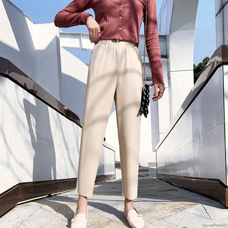 [Baywellfashion]Quần Harem nữ ống rộng màu trơn thời trang | BigBuy360 - bigbuy360.vn