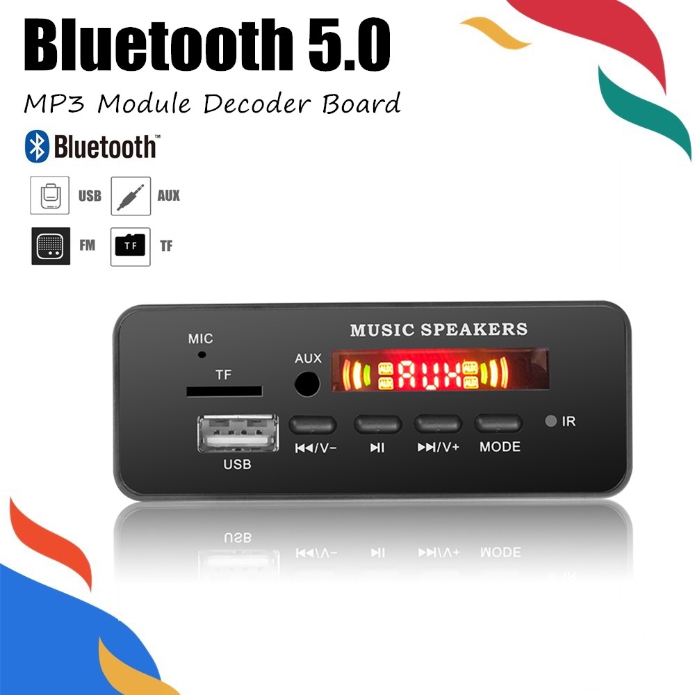 Bảng giải mã DC 12V Bluetooth MP3 WMA USB TF FM AUX có màn hình màu ghi âm rảnh tay | WebRaoVat - webraovat.net.vn