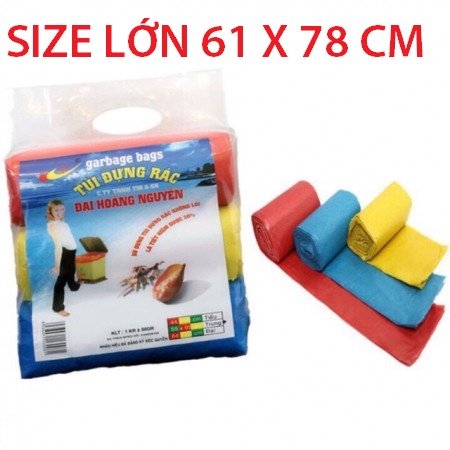 Túi đựng rác, túi nilong bóng, túi tự phân hủy 1kg màu đen size đại Pinky Shop mã TRDĐ1