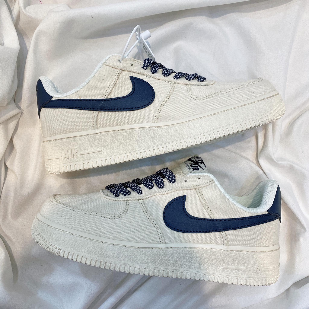 Giày Thể Thao Nam Nữ Kiên Forc Thêu Kem Móc Xanh Than