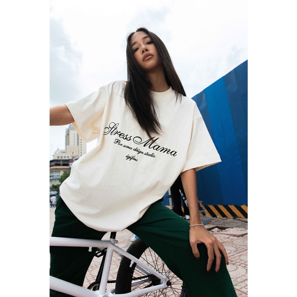Áo thun STRESSMAMA 365 SEASONAL T-SHIRT - COCONUTMILK màu sữa dừa chất liệu 100% Cotton 2 chiều 250GSM