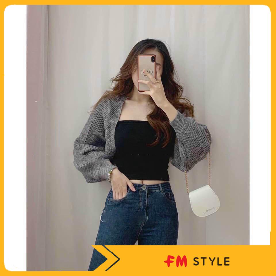 Áo khoác len cardigan FM Style crotop chất len đan xịn phong cách sexy hot trend 211006080