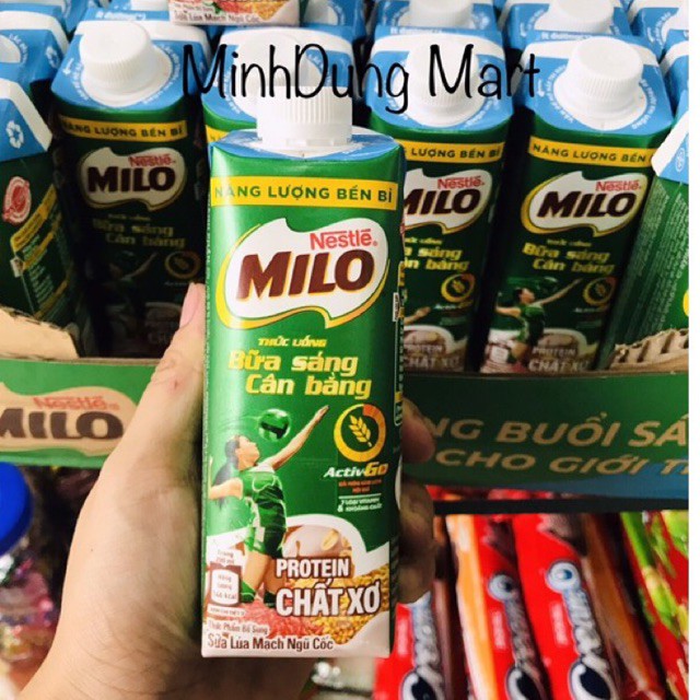 Milo bữa sáng nắp vặn lúa mạch ngũ cốc ít đường 200ml