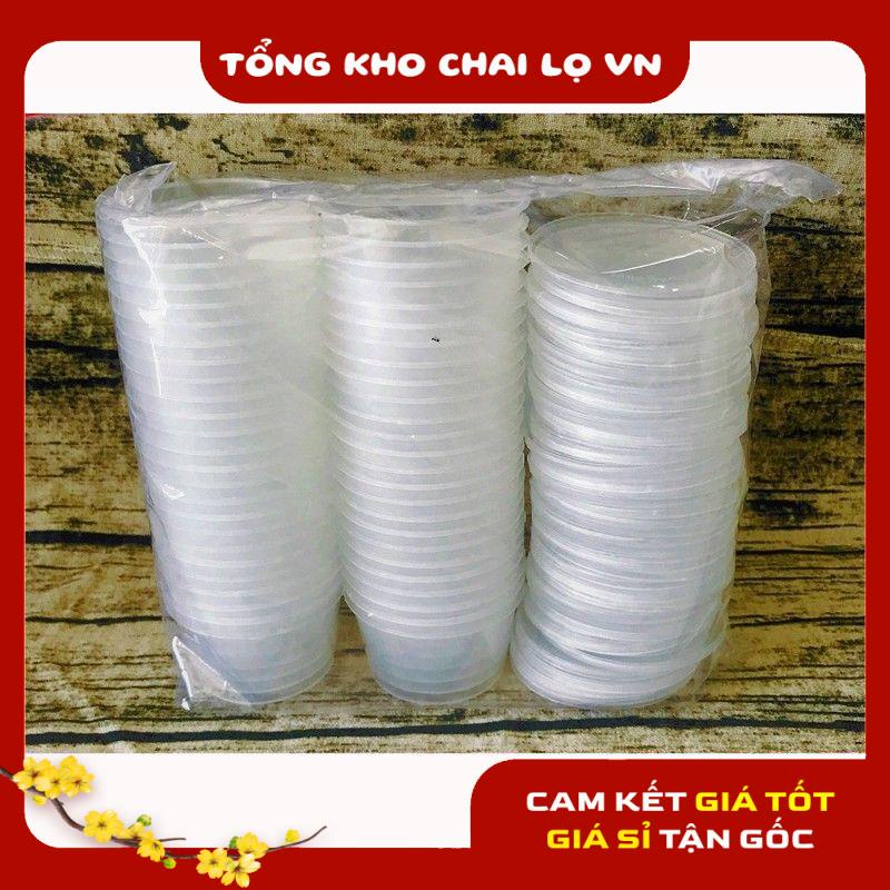 Hũ làm caramen, hủ bánh flan, khuôn làm bánh flan có nắp bằng nhựa 100% .