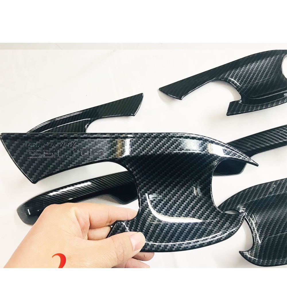 Ốp Hõm Cửa Xe Kia Seltos 2020 Mẫu Carbon - hàng cao cấp