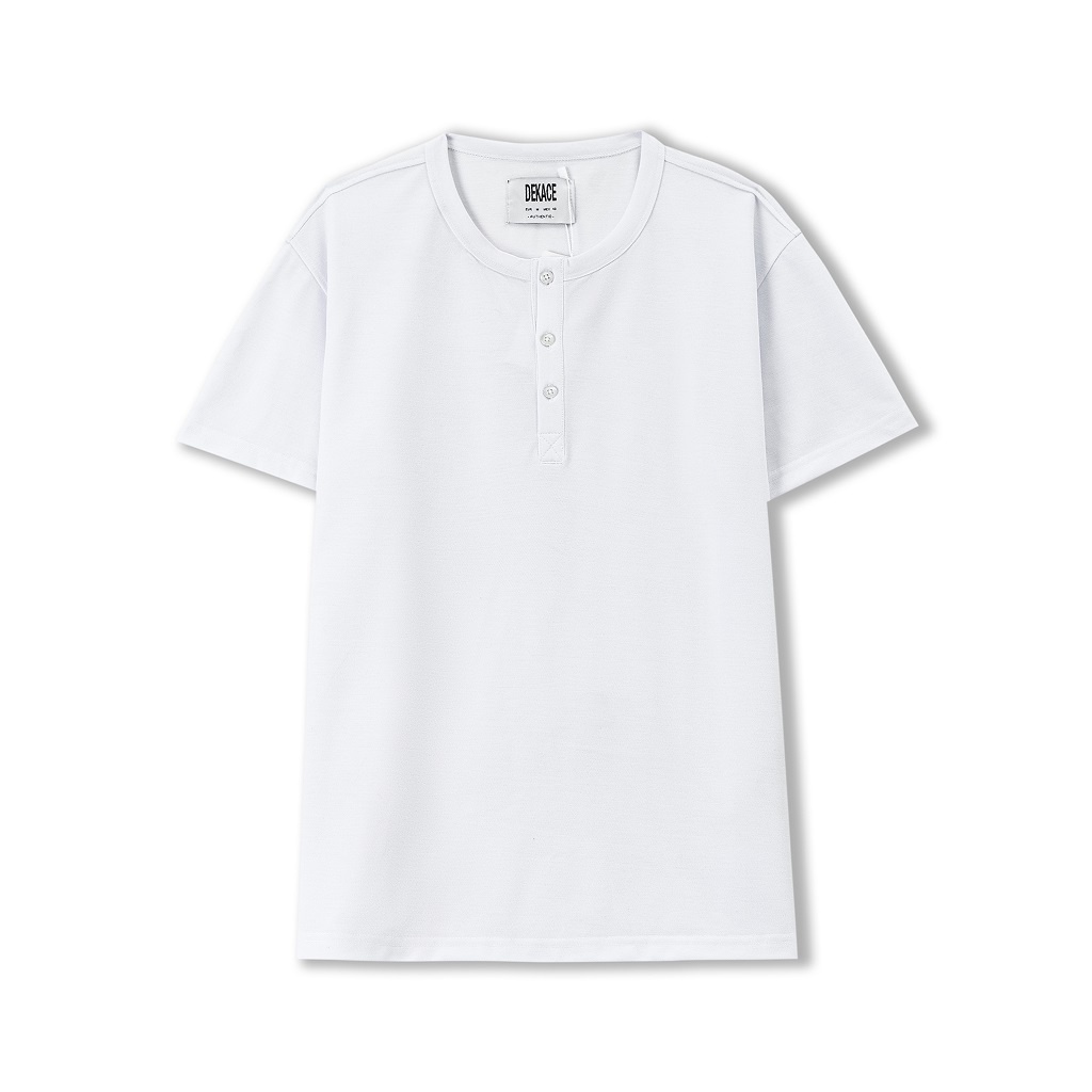Áo Thun Nam Cổ Henley - Áo Phông Cổ Henley Vải Cotton Cá Sấu Dày Dặn Co Giãn Tay Ngắn