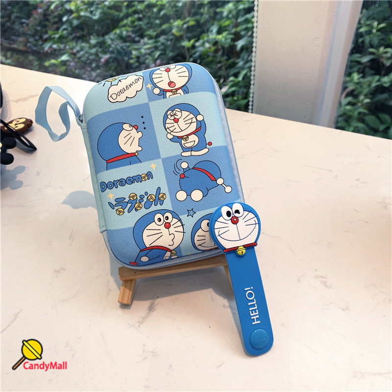 Túi đựng mỹ phẩm hoạt hình Mickey Doremon Tai nghe di động Túi đựng tiền xu Túi đựng điện