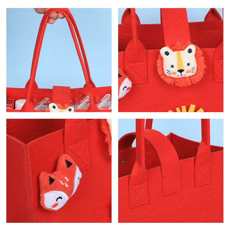 Túi xách YADOU gấu dâu túi nỉ xách tay  đựng quà họa tiết hoạt hình xinh xắn dành cho bé gái