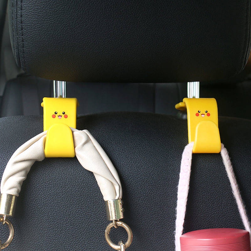 Car Seat Back Hook Cute Cartoon Multifunctional Back Invisible Storage Creative Small Hook Car Interior Supplies Complete Collection Aqhe