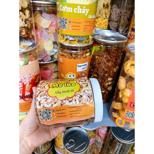[FREESHIP] Me lào sấy muối ớt, me đường muối ớt hũ 500g