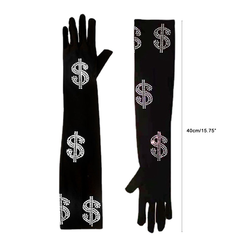 Găng Tay Lưới Hở Ngón Đính Đá Trang Trí Quyến Rũ Cho Các Hoạt Động Ngoài Trời