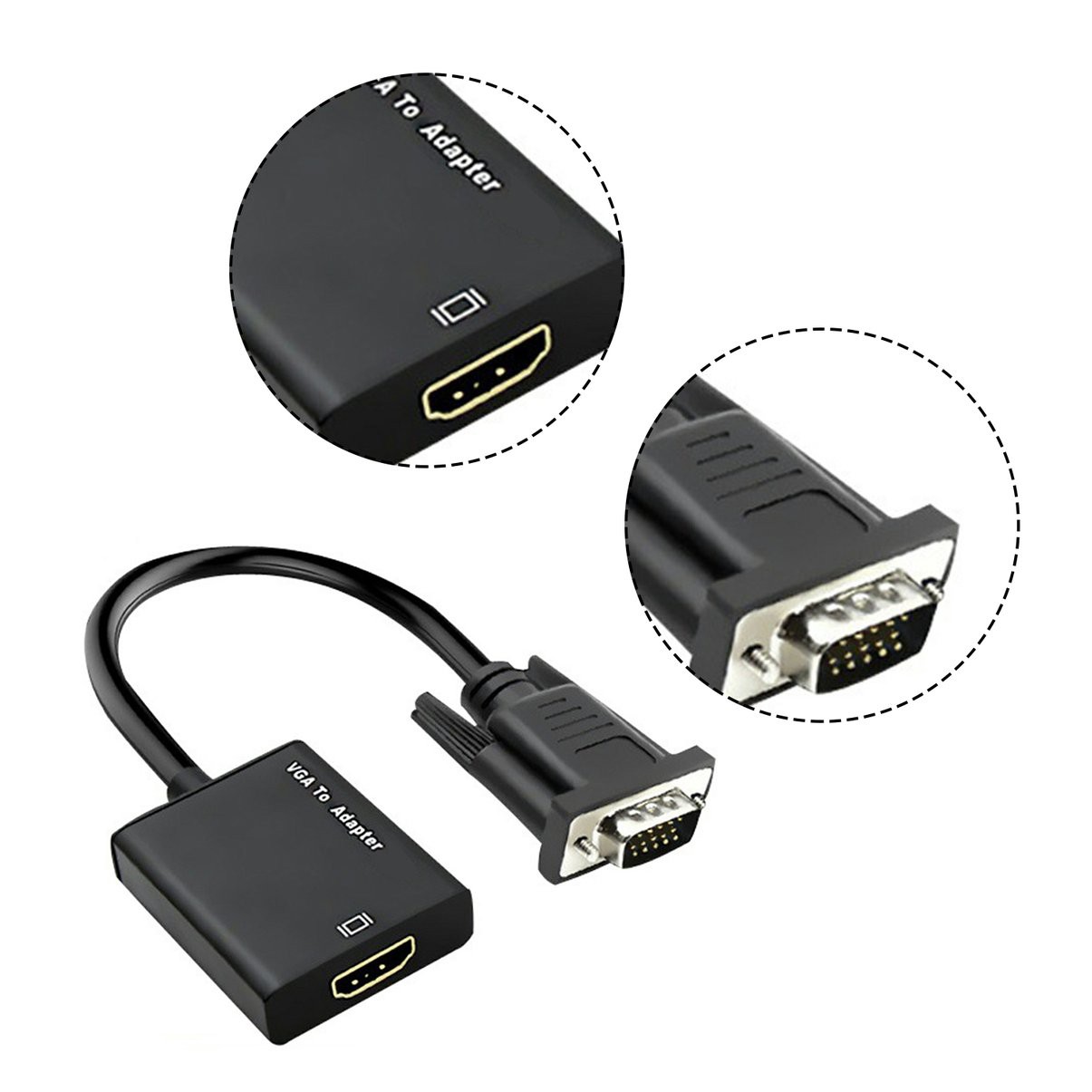 Bộ Chuyển Đổi Vga Sang Hdmi Với Âm Thanh 1080p Cho Máy Chiếu Laptop