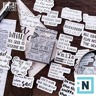 Set 46 Sticker Dán English Text Hộp Mini Dễ Thương Đáng Yêu [iNote Shop]