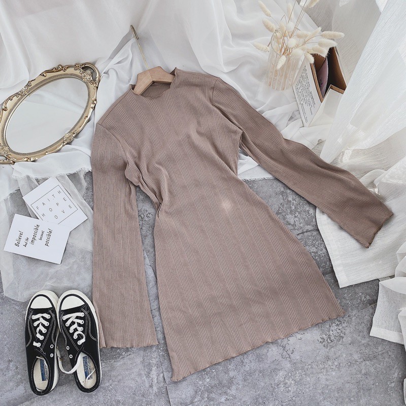 [Mã SKAMSALEP6 giảm 10% tối đa 100K đơn 150K] ĐẦM BODY NUDE TAY LOE | BigBuy360 - bigbuy360.vn