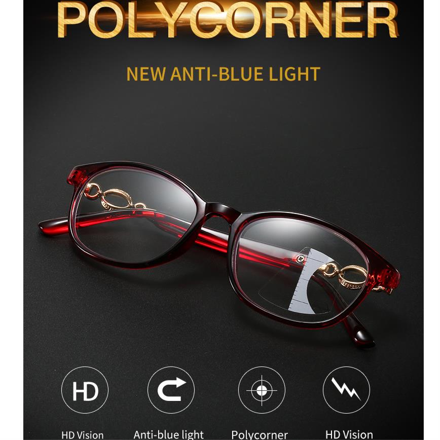 Kính Đọc Sách+100 Thông Minh Phóng To Chống Ánh Sáng Xanh Cho Nữ°,+150°,+200°,+250°,+300°,+350°