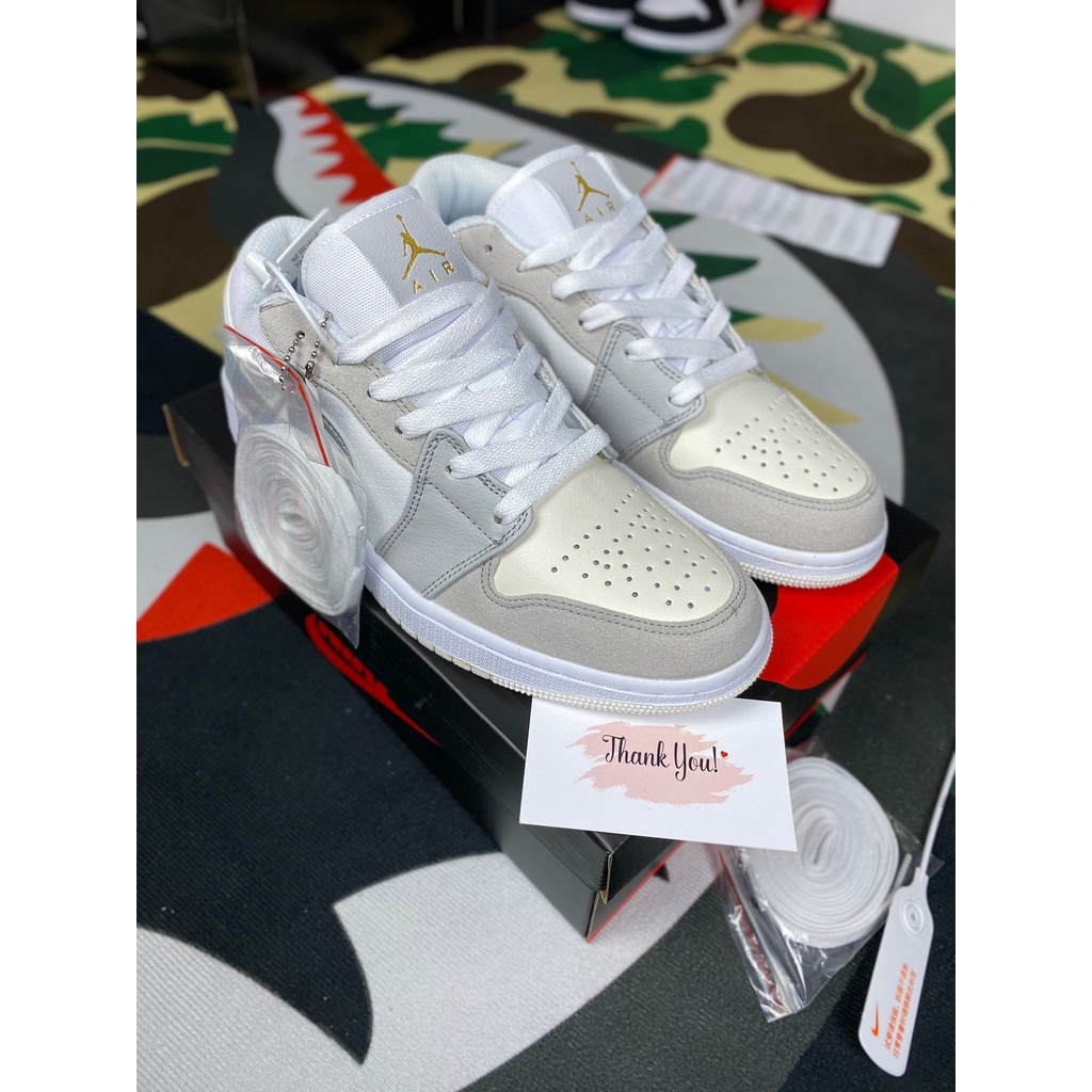 Giày 𝐉𝐨𝐫𝐝𝐚𝐧 paris màu xám gót xanh nam nữ, Giày 𝐉𝐨𝐫𝐝𝐚𝐧 1 cổ thấp xám xanh, Sneaker JD1 bản đẹp full box bill | BigBuy360 - bigbuy360.vn