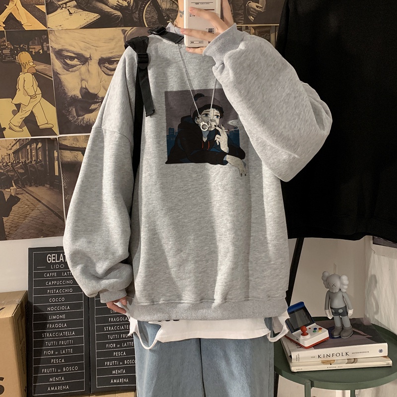 Áo nỉ tay dài cổ tròn thời trang dành cho nam