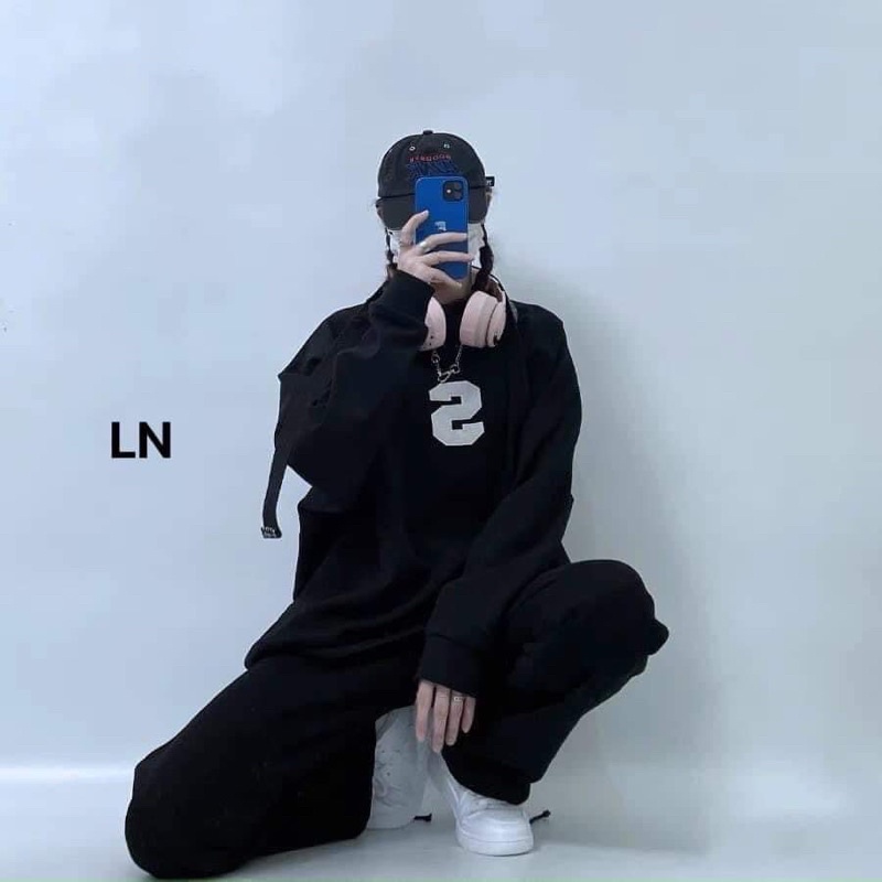 Sét áo nỉ bo chữ S +quần ống rộng dài LN12