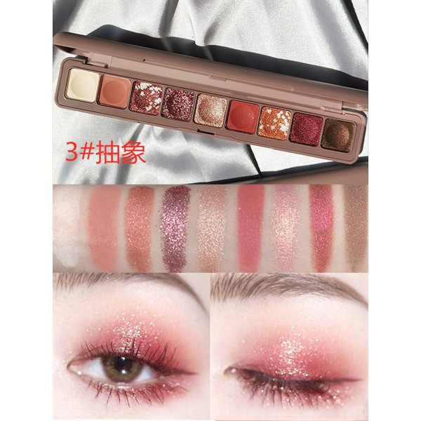 Ảnh thật 🎀 Phấn Mắt Nhũ Lameila Soft Eye Shadow 9 Ô 3600 siêu tây Kèm Gương Auth Nội Địa