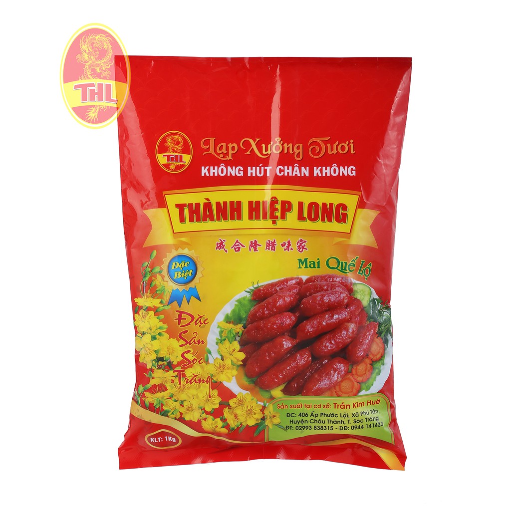 Lạp xưởng tươi Mai Quế Lộ Sóc Trăng - Thành Hiệp Long - không hút chân không bao bì 1kg