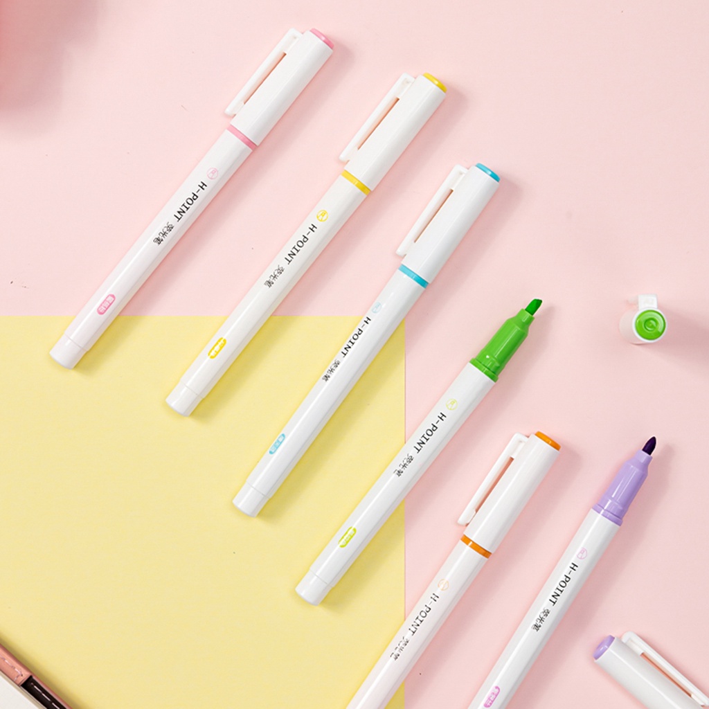 Bút Dạ Quang 6 Màu Sắc Dùng Vẽ Trang Trí