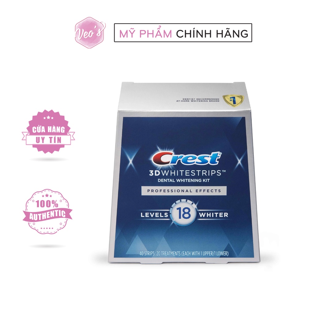 Miếng Dán Trắng Răng Crest 3D Whitestrips Professional White Level 18 Whiter (Bán lẻ theo miếng)