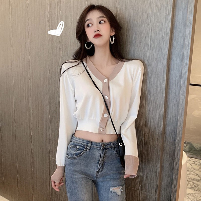 Áo khoác Cardigan dệt kim phối nút thiết kế dáng rộng cho phái nữ