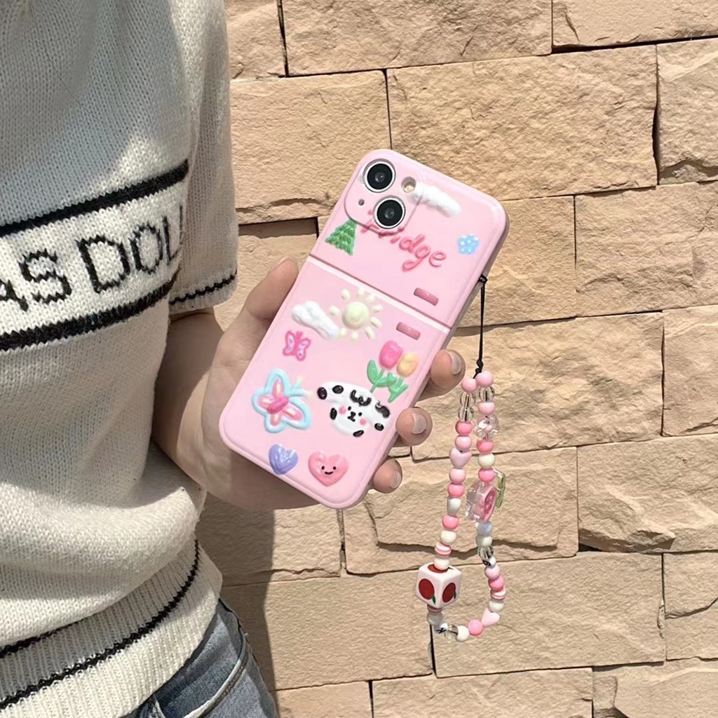 Ốp Điện Thoại TPU Dẻo Họa Tiết Hoa Kèm Dây Đeo Sợi Xích Cho iphone 13 pro max 12 pro max 11 pro max xsmax