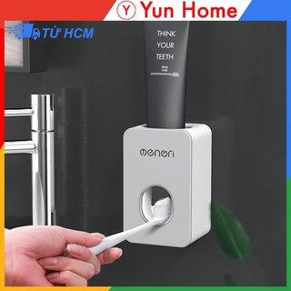 Bộ nhả kem đánh răng tự động, Dụng cụ lấy kem đánh răng nhà tắm thông minh dán tường OENON màu trắng xám - Yun Home HCM