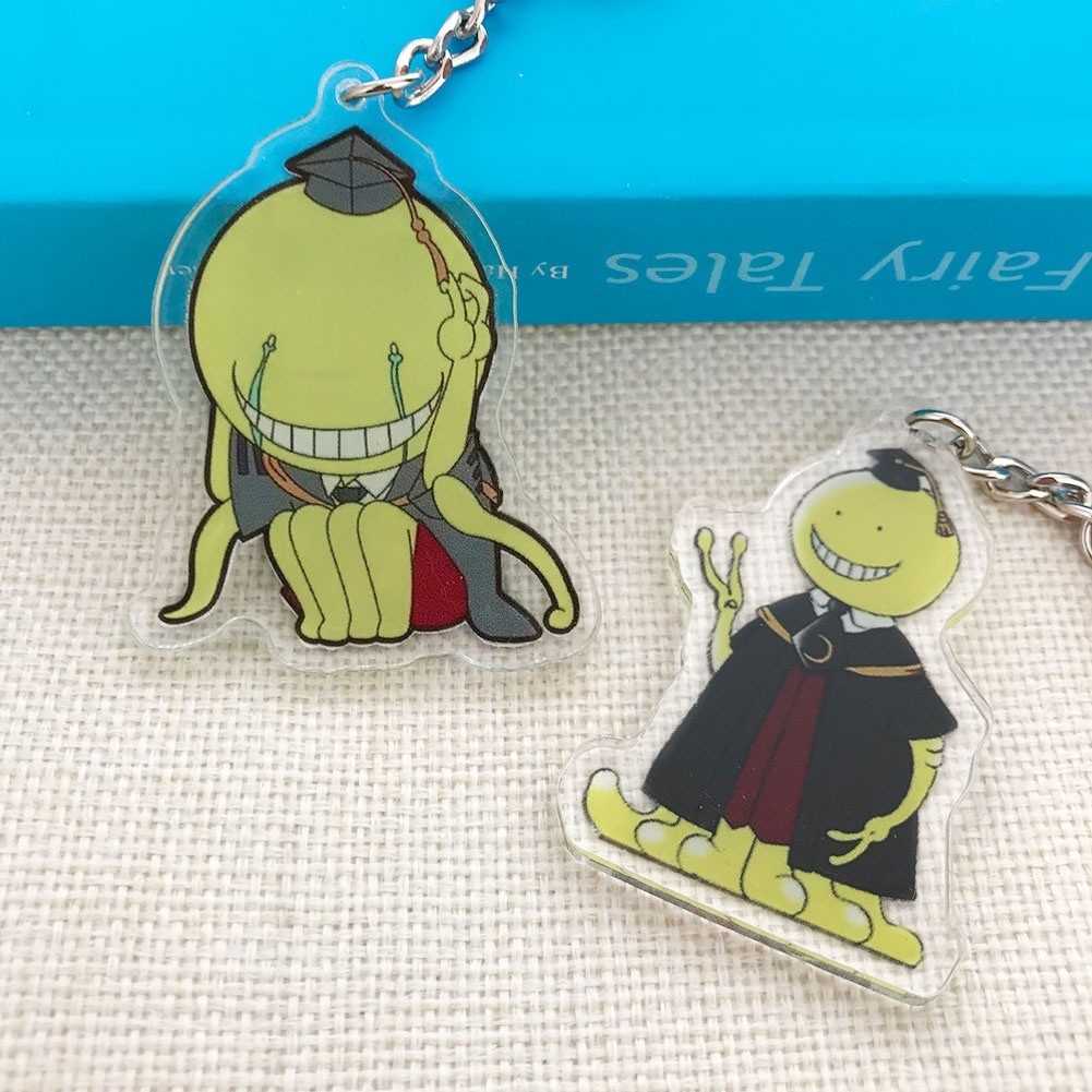 Móc khóa hình các nhân vật Koro-sensei bằng Acrylic trong suốt hai mặt