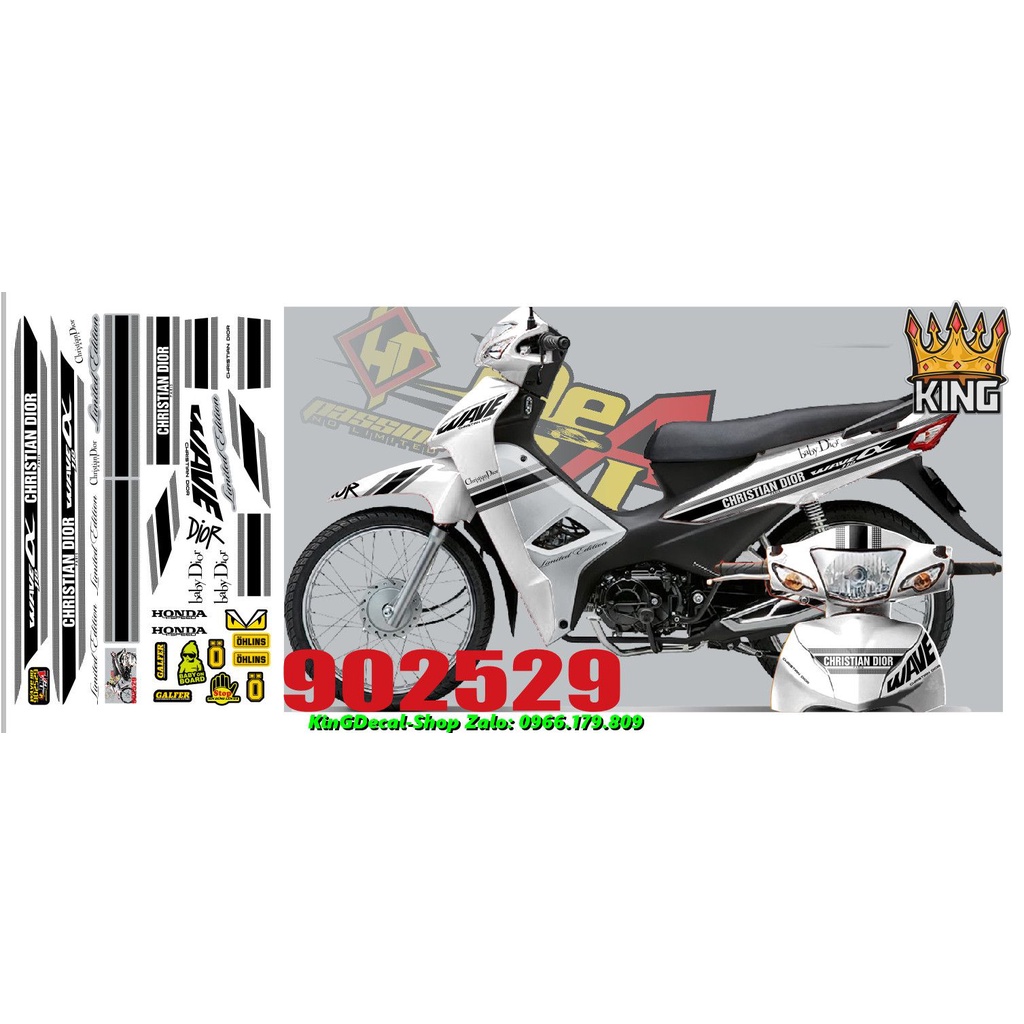 Tem Rời Wave 110cc Trắng V1 Tem Dán Xe 110cc (2017-2021)-Ảnh Thật -#Temxemay#Decal #Wave #Wave110 #Wave110cc