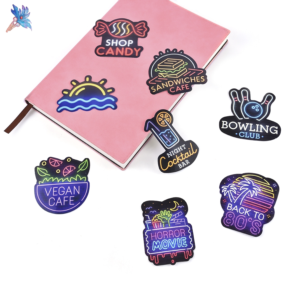 Sticker Dán Chống Nước Hình Graffiti Màu Tím