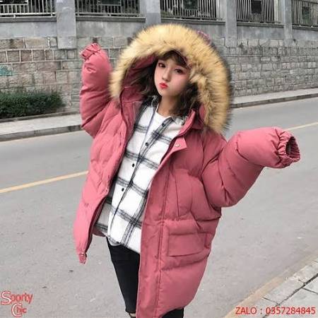 ẢNH THẬT ÁO KHOÁC PHAO MŨ LONG CỰC CHẤT mầu lông co thể thay đôi theo từng đợt nha khách