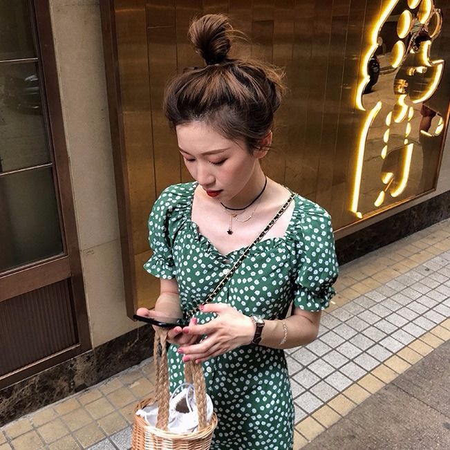 Đầm Voan Hoa Phong Cách Retro Dành Cho Nữ