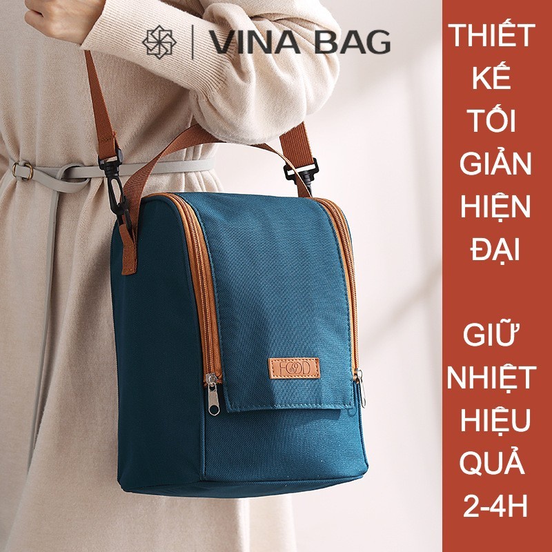 Túi đựng hộp cơm tròn FOOD- LOVE KITCHEN LIFE cao cấp, túi dày dặn, lót nhôm cách nhiệt, túi đựng thức ăn chống thấm