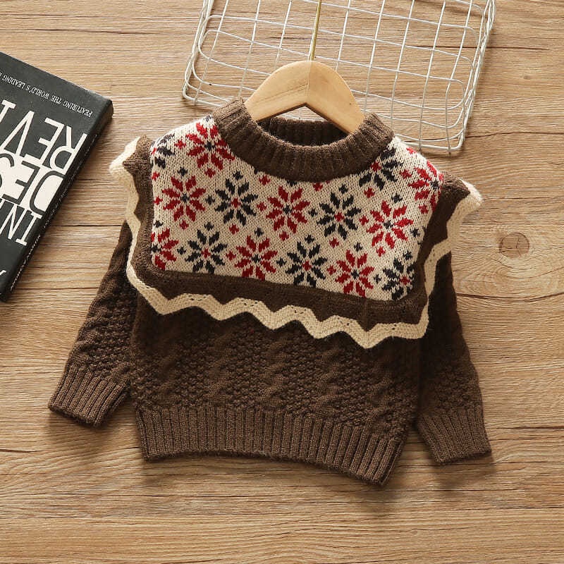 Áo sweater Giáng Sinh thời trang mùa đông ấm áp cho bé gái 2021