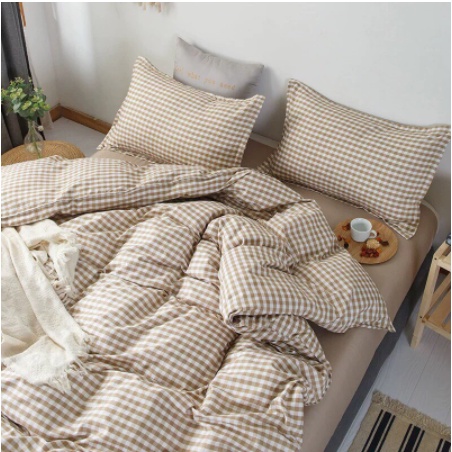 Bộ chăn ga gối Cotton Poly bộ drap giường Hàn Quốc miễn phí bo chun ga giường bọc đệm