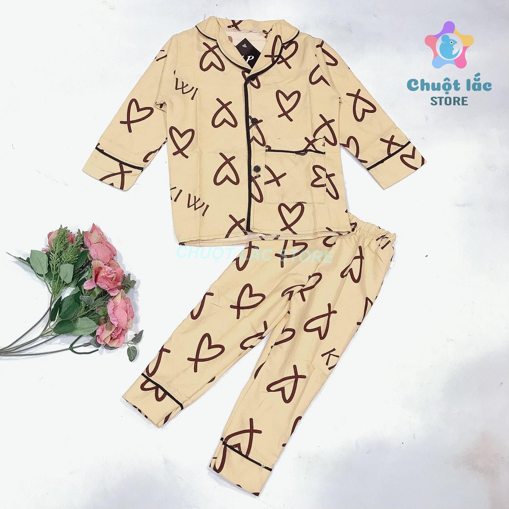 Xả kho Bộ pijama dài tay cho bé trai và bé gái chất kate thái mềm mại dày dặn, không nhăn cho bé từ 10kg đến 20kg