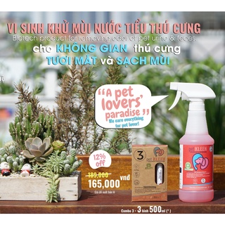Chai Xịt Vệ Sinh Khử Hôi Nước Tiểu Chó Mèo Khử Mùi Cát Mèo, Chuồng Nuôi Thú Cưng, Nhà- Công Nghệ Vi Sinh Không Hóa Chất