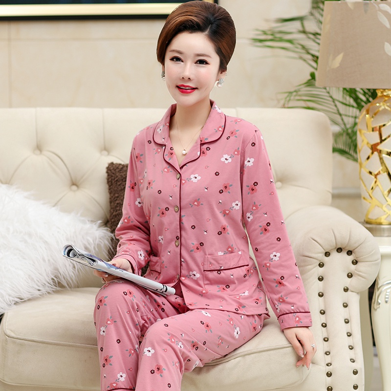 Bộ Đồ Pijama Trung Niên Thun Mềm Đẹp AB32 - Hàng Quảng Châu Cao Cấp