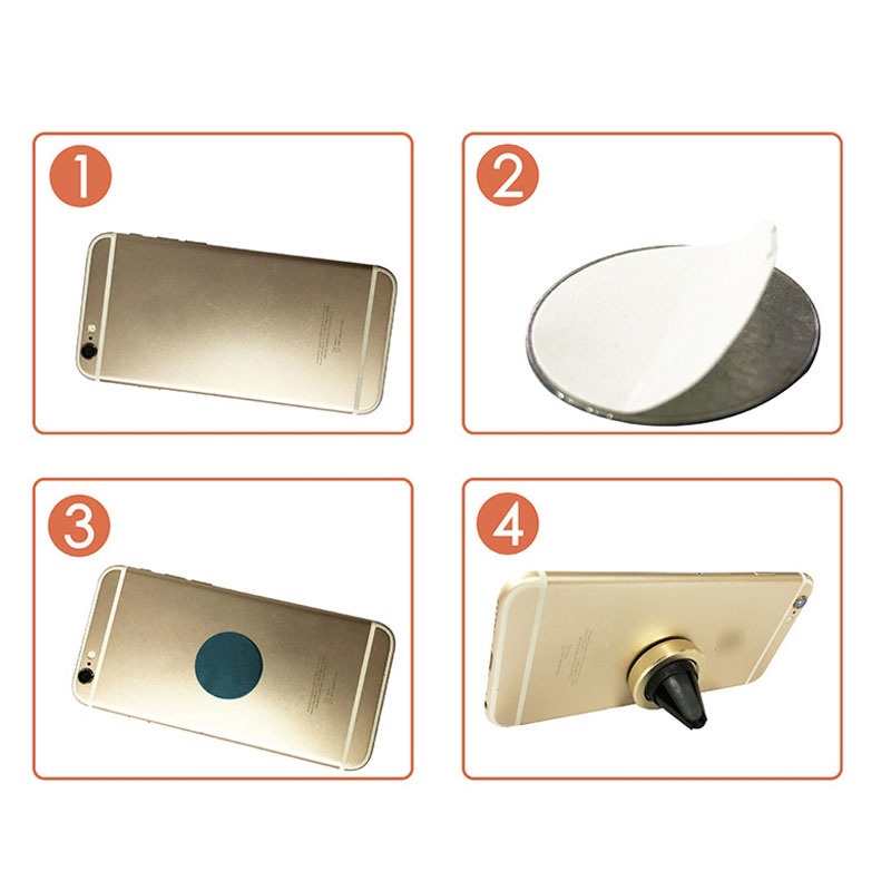Giá Đỡ Điện Thoại Hình Tròn 30 * 0.3mm Bằng Kim Loại Có Nam Châm Tiện Dụng Cho Xe Hơi